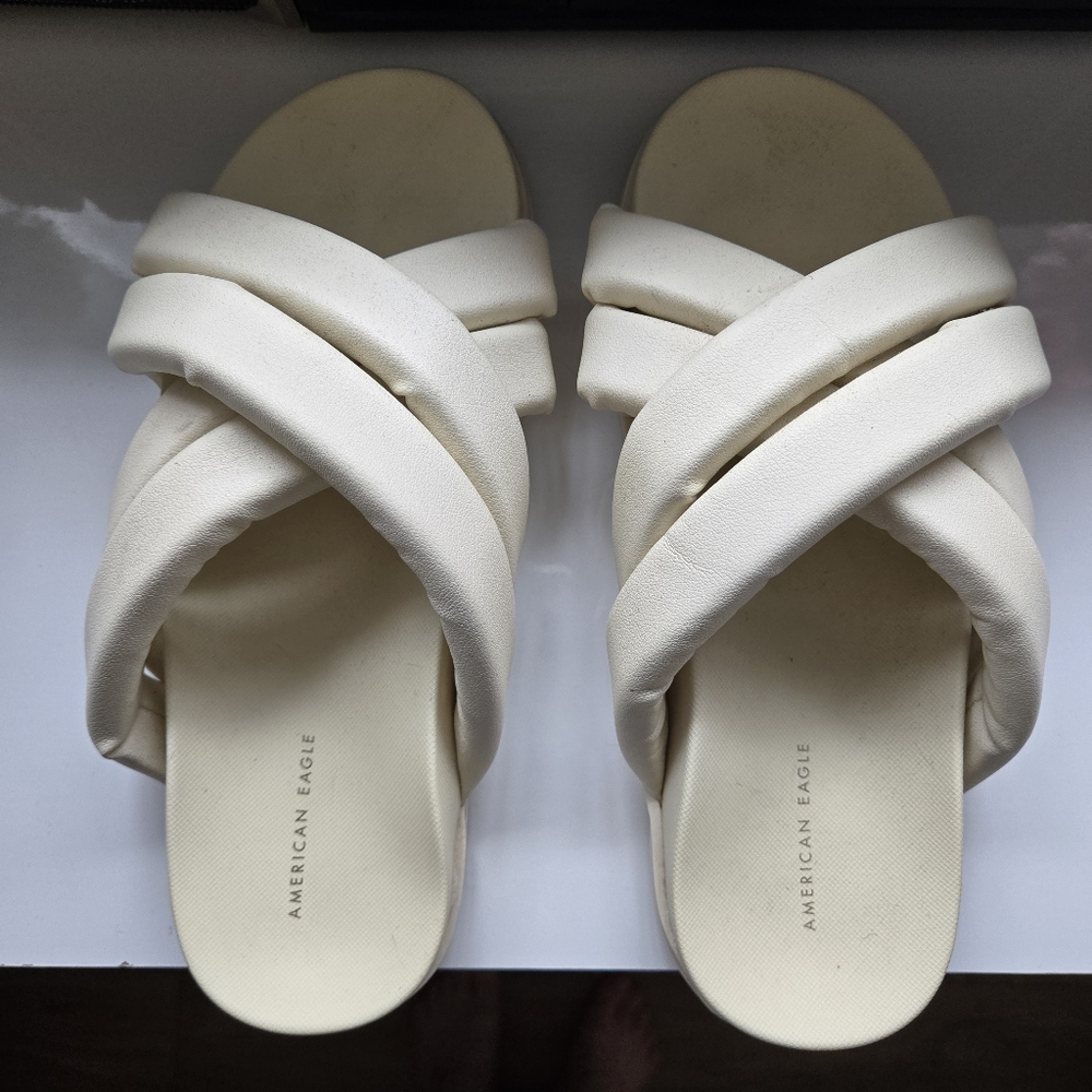 American Eagle Outfitters Women's Cream Sandals